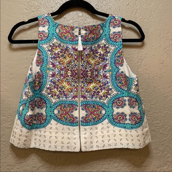 Anthropologie | Maeve Blue Paisley Zipper Tank - Picture 5 of 5